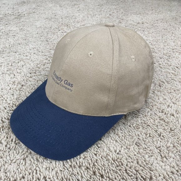 Vintage‎ RCC Koozie Eveready Gas Hat A Superior Gas Co Beige Blue Strapback Cap - Picture 2 of 11